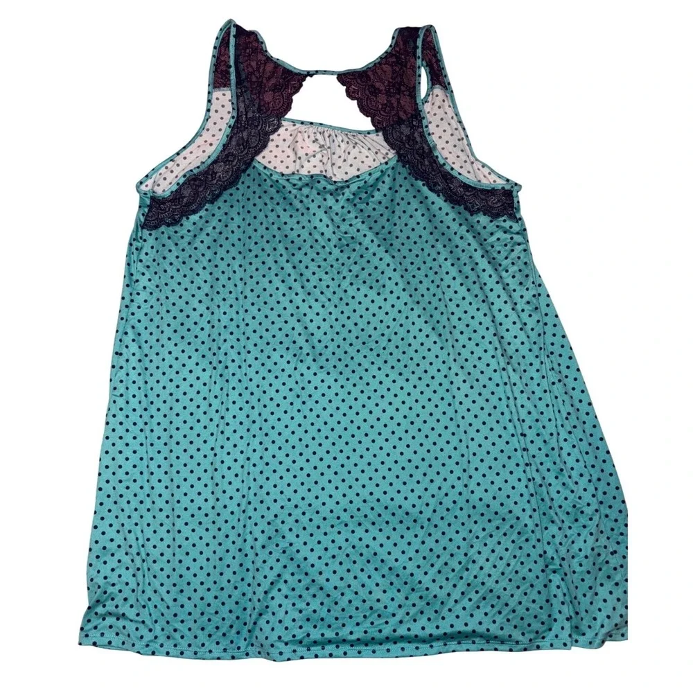 Secret Treasures Teal‎ Polka Dot Lace Short Nightgown Sleepwear Plus Size 3X